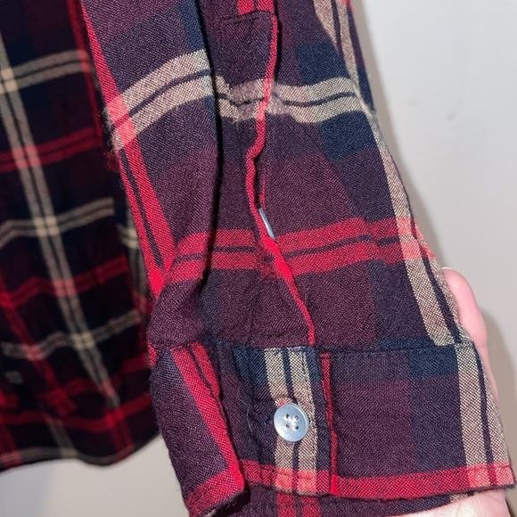 🌹JAG MAGNOLIA LONG PLAID TUNIC SHIRT - Picture 4 of 7